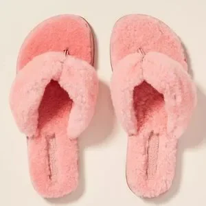 Anthropologie Shoes Bernardo Miami Shearling Slippers Pink